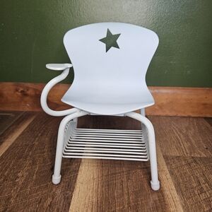 American Girl White Doll Chair with Star Cutout